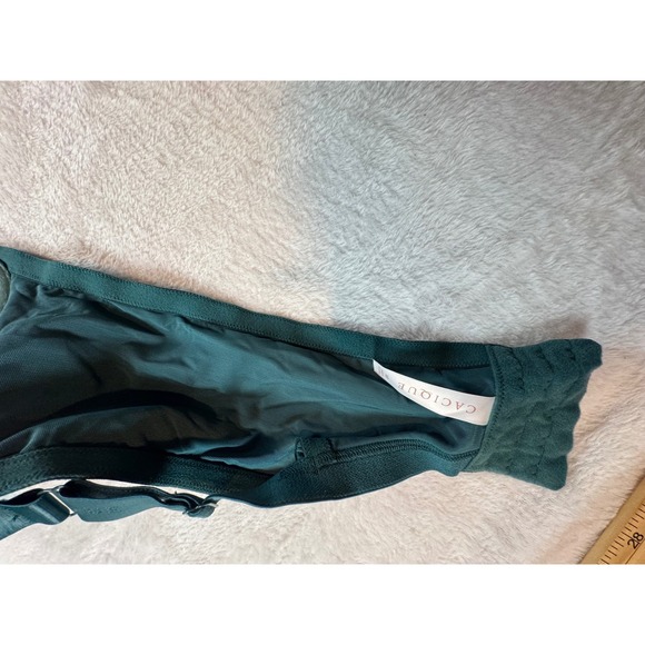 Cacique Teal Green Geometric Lace Full Coverage Underwire Bra 50D - Picture 4 of 6